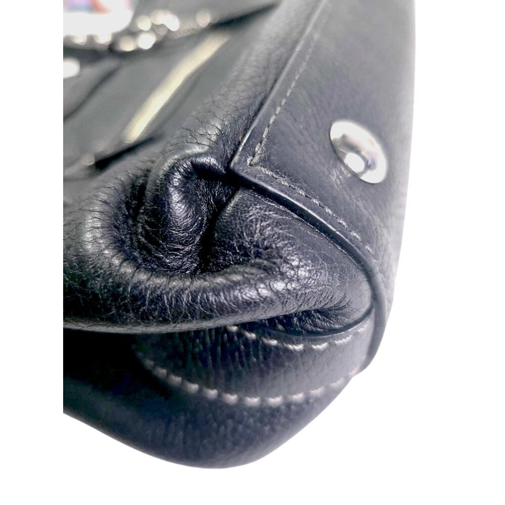COACH Penelope Black Leather Satchel - Picture 6 of 7